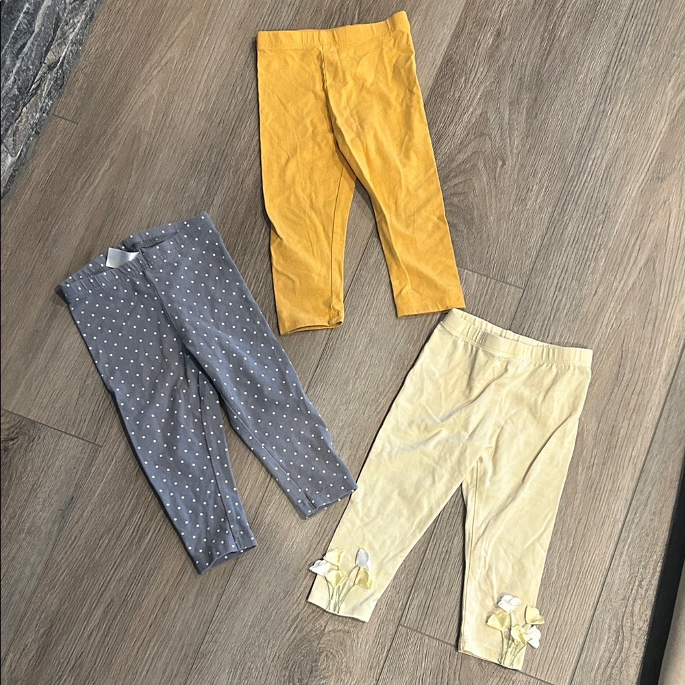 Yellow and Gray Leggings Set Size 18 months